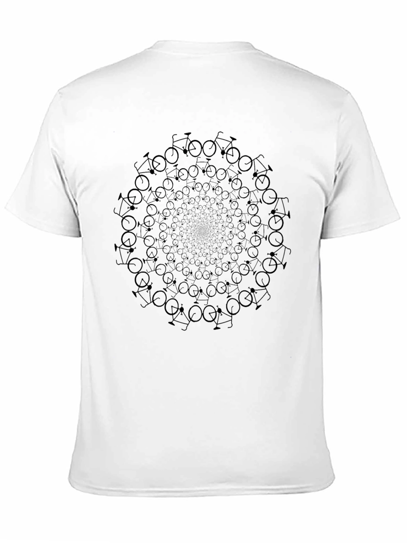 Black Bicycle Mandala T-Shirt - Cycling Enthusiast