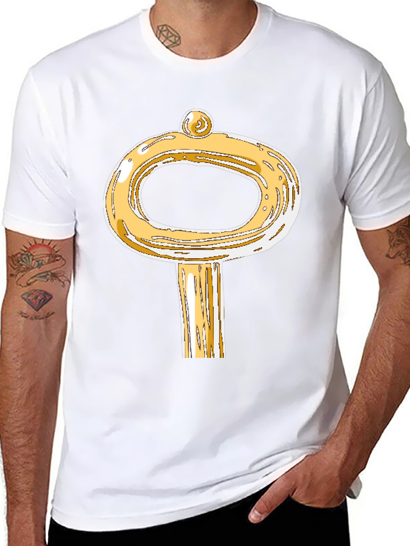 Golden Key Graphic T-Shirt - Unique Design