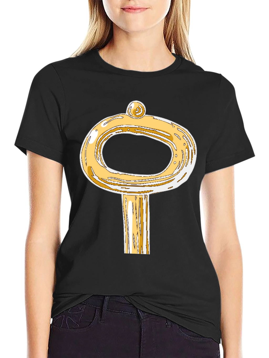 Golden Key Graphic T-Shirt - Unique Design