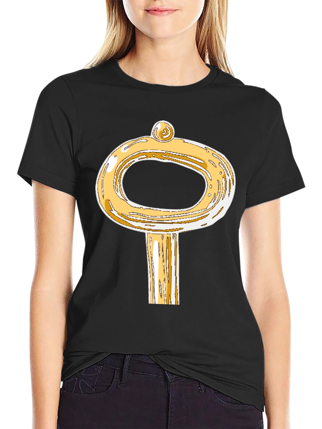 Golden Key Graphic T-Shirt - Unique Design