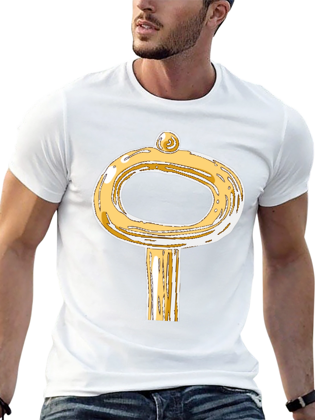 Golden Key Graphic T-Shirt - Unique Design