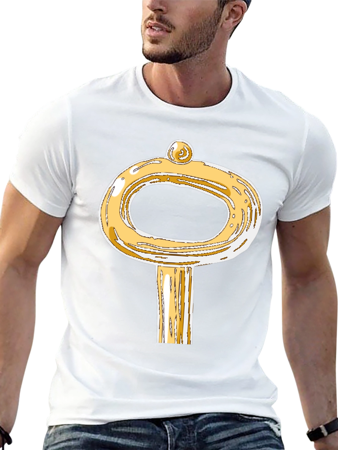 Golden Key Graphic T-Shirt - Unique Design