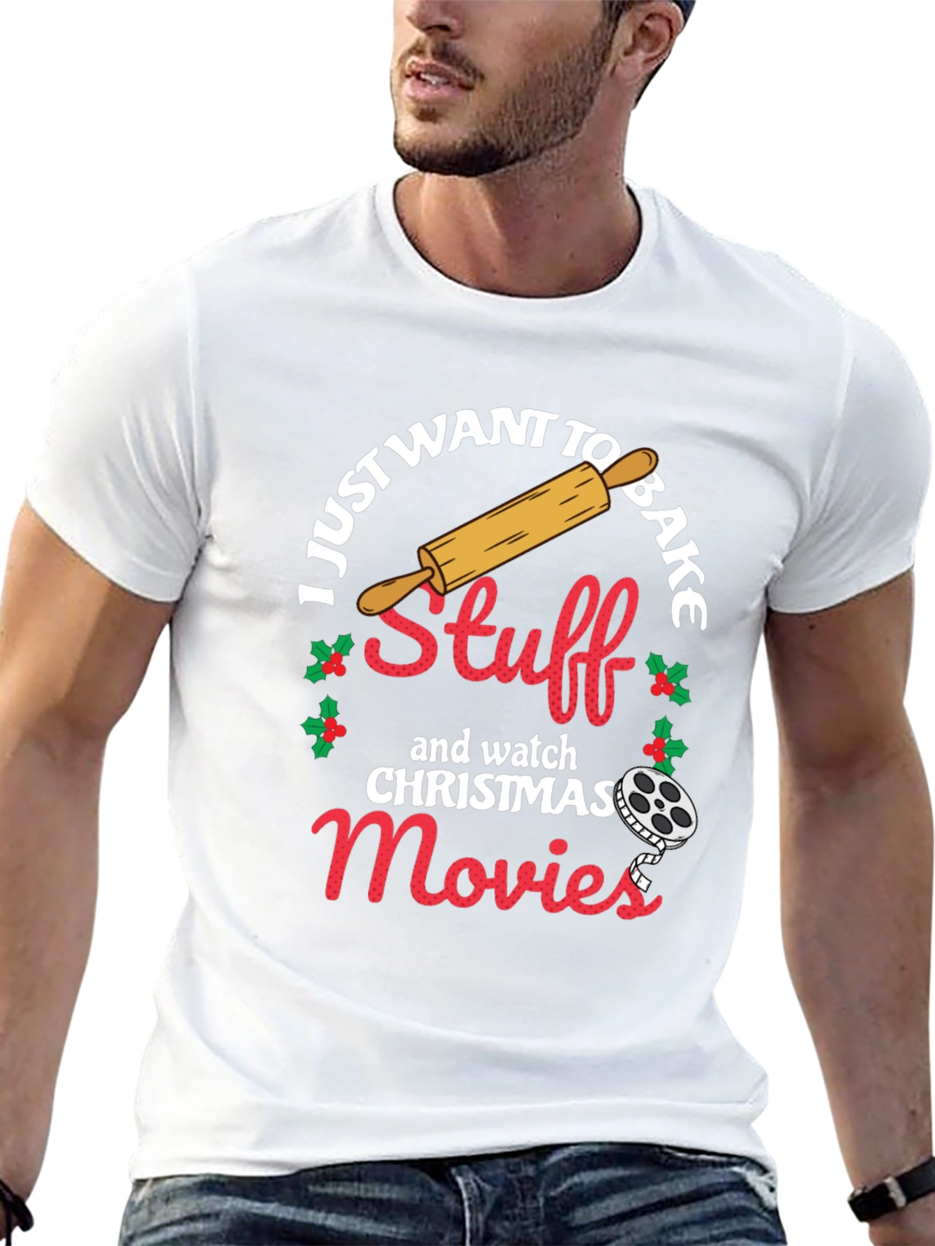 I Just Want To Bake Stuff Christmas T-Shirt
