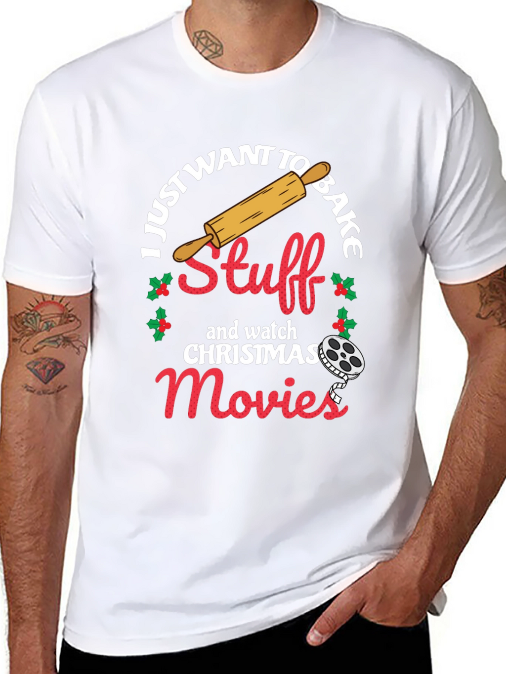 I Just Want To Bake Stuff Christmas T-Shirt