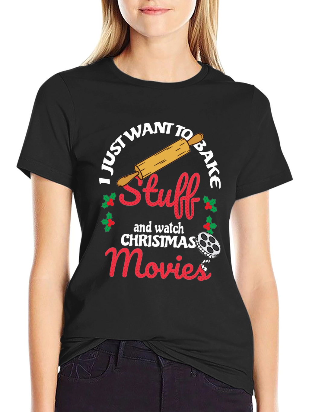 I Just Want To Bake Stuff Christmas T-Shirt