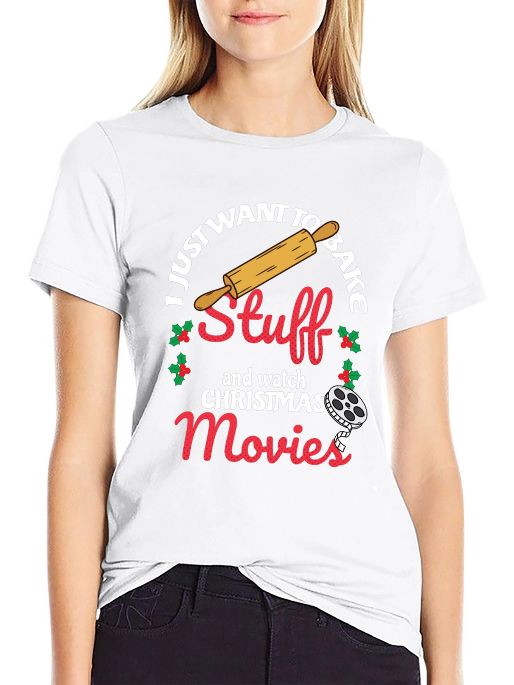 I Just Want To Bake Stuff Christmas T-Shirt