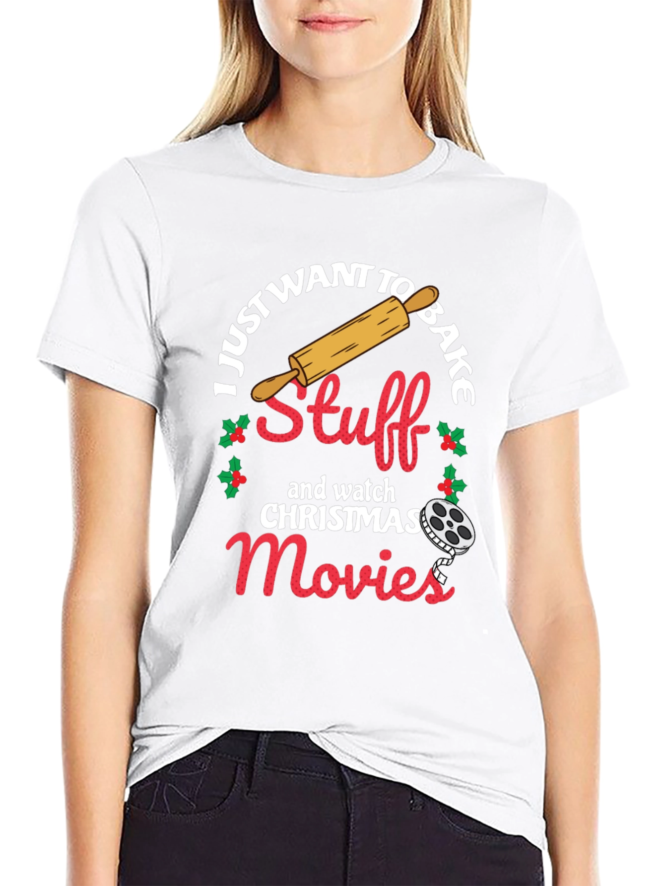 I Just Want To Bake Stuff Christmas T-Shirt