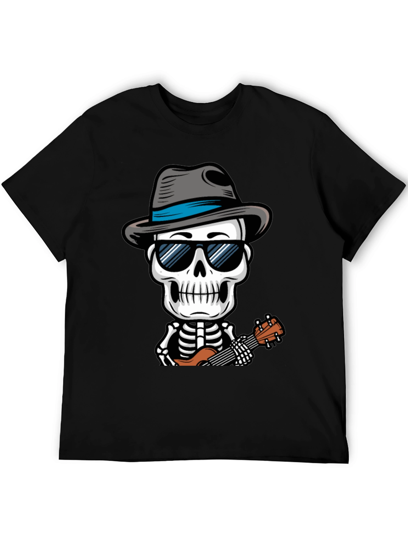 Skeleton Ukulele Player Graphic Tee - Cool & Unique Design