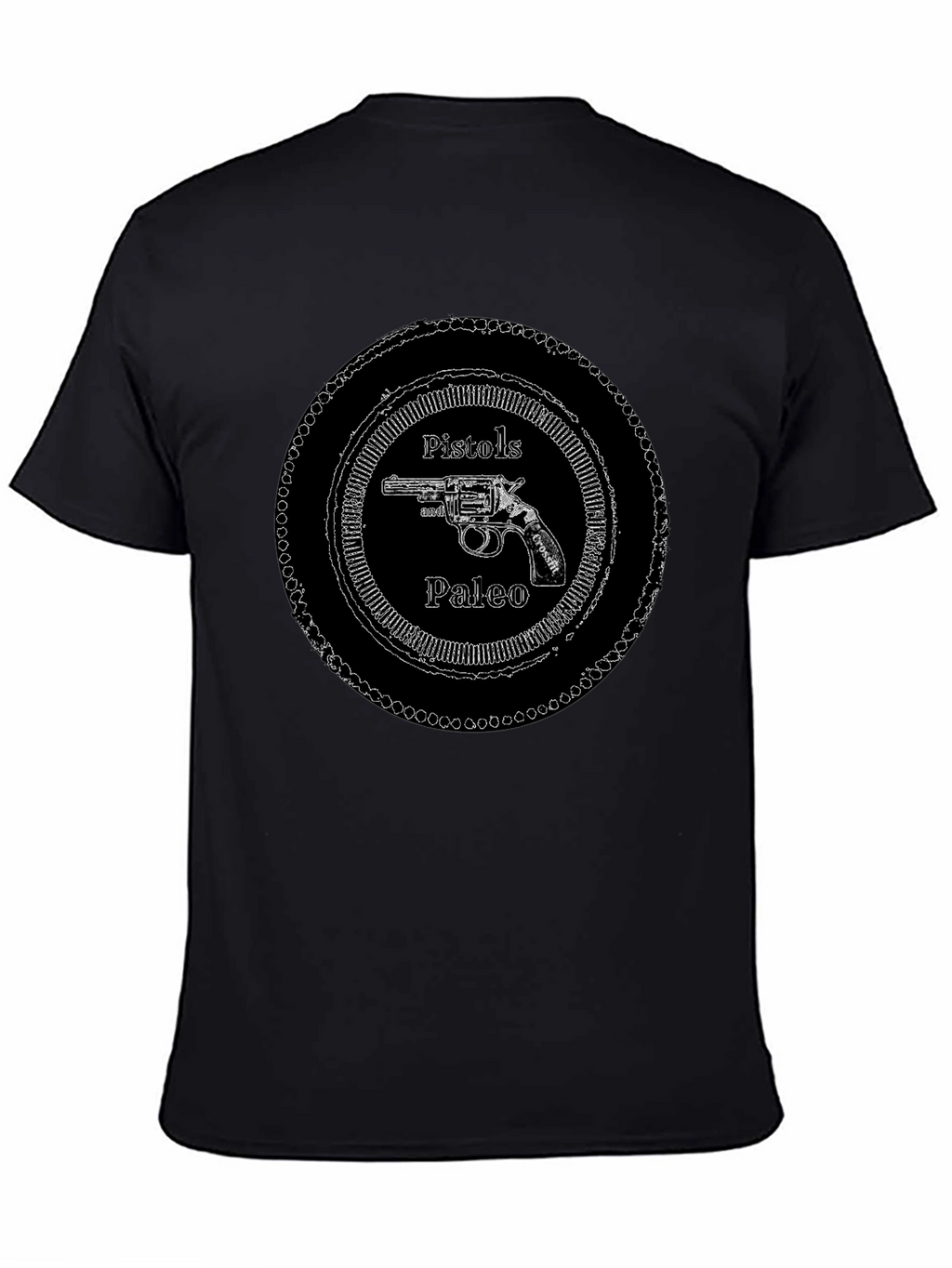 Pistols Paleo Graphic T-Shirt - Black Crew Neck