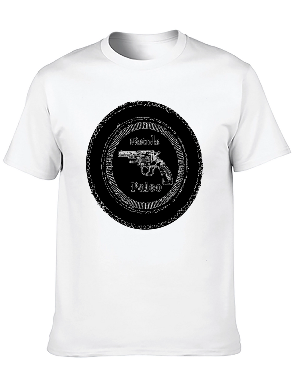 Pistols Paleo Graphic T-Shirt - Black Crew Neck