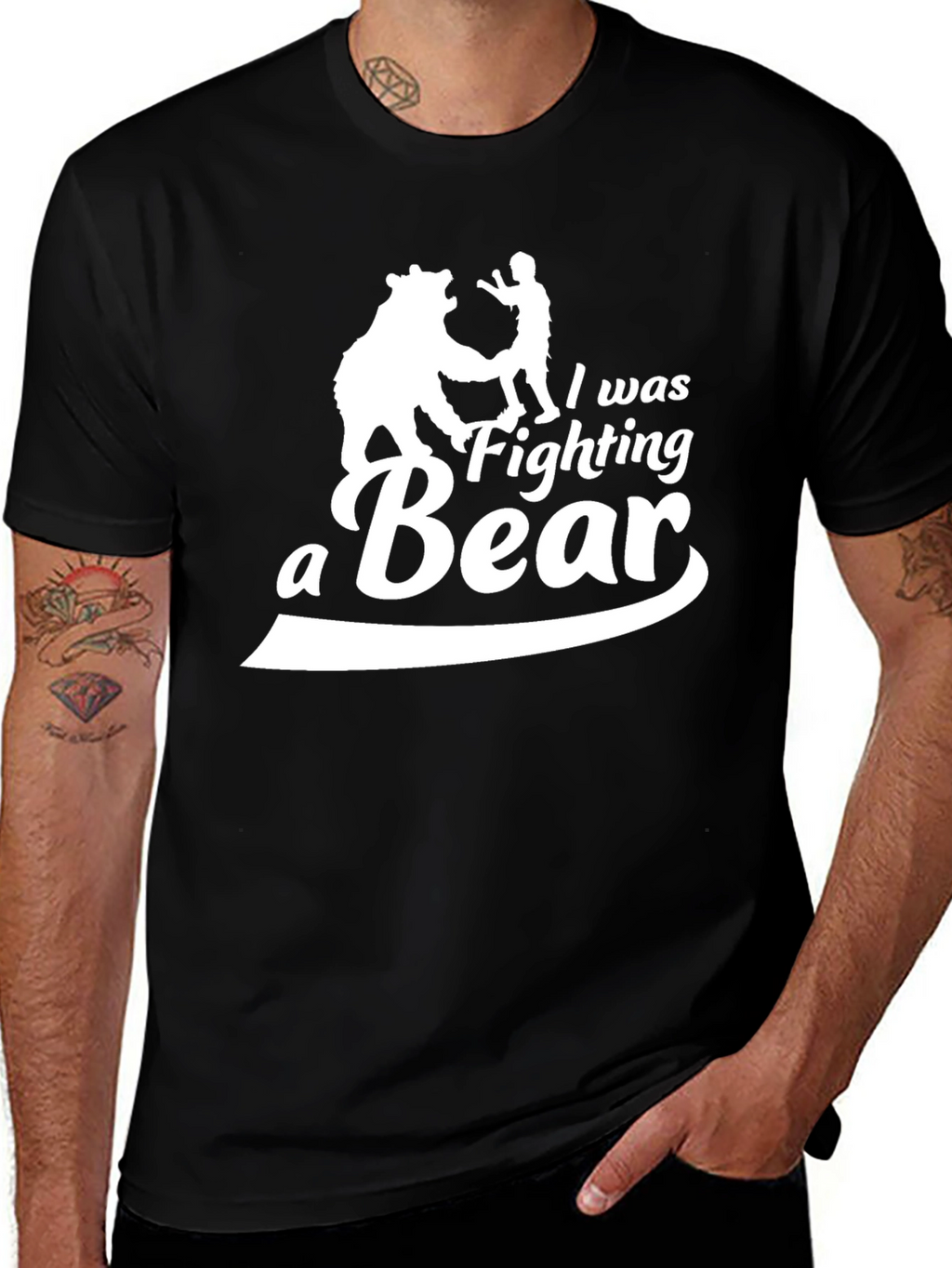 I Was Fighting A Bear Funny T-Shirt