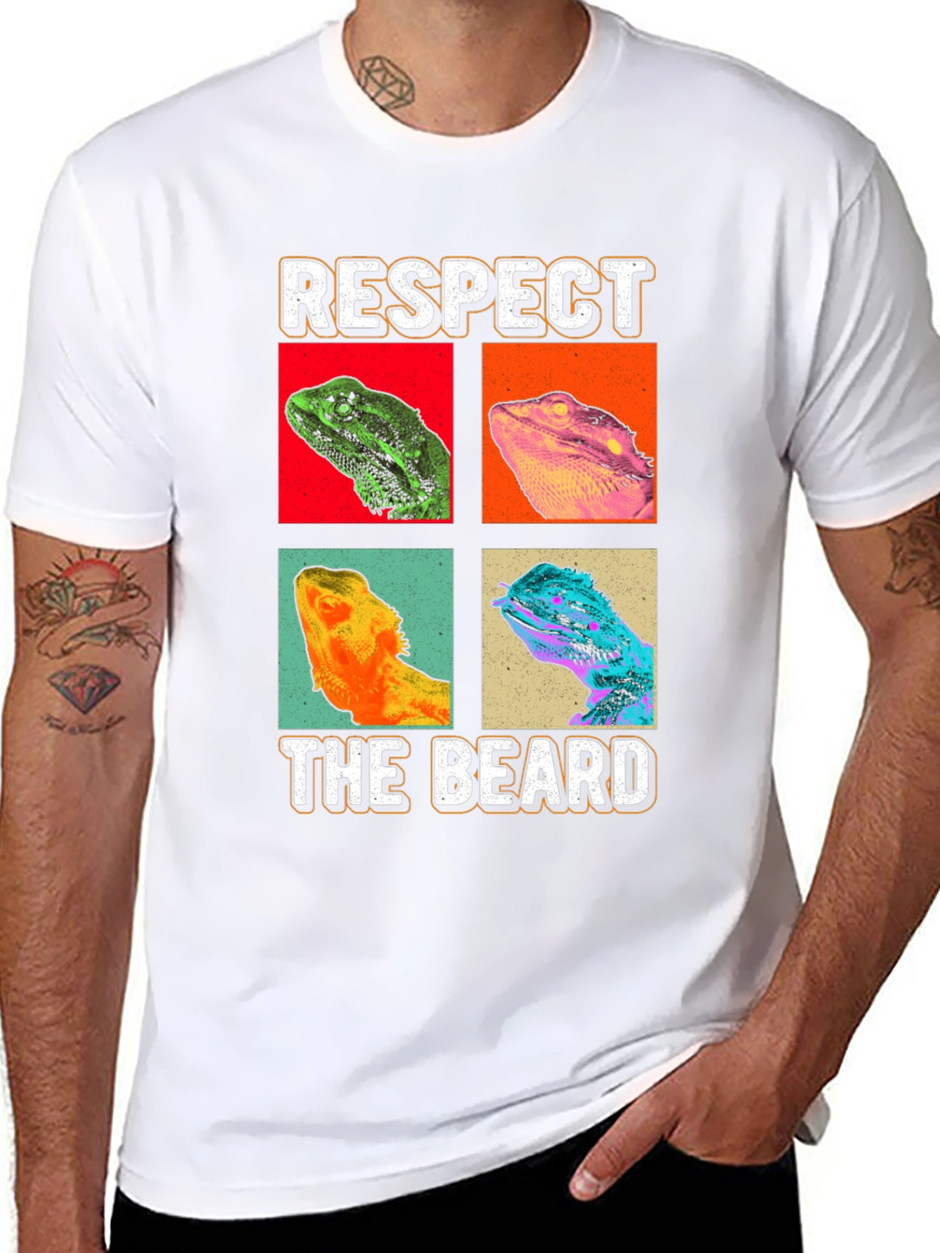 Respect The Beard T-Shirt - Bearded Dragon