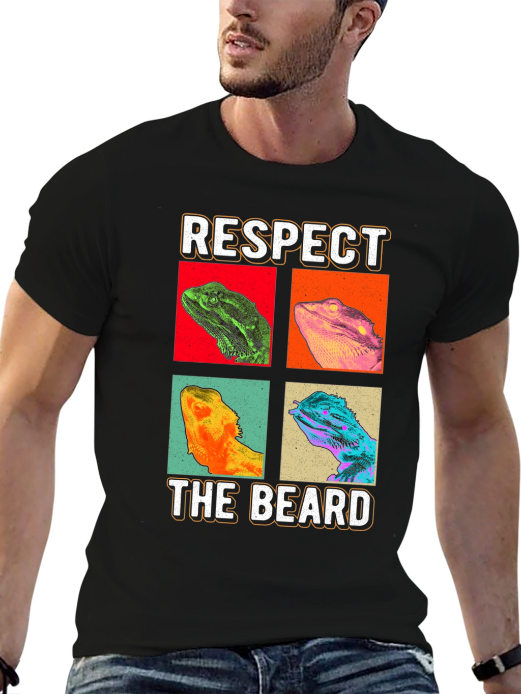 Respect The Beard T-Shirt - Bearded Dragon