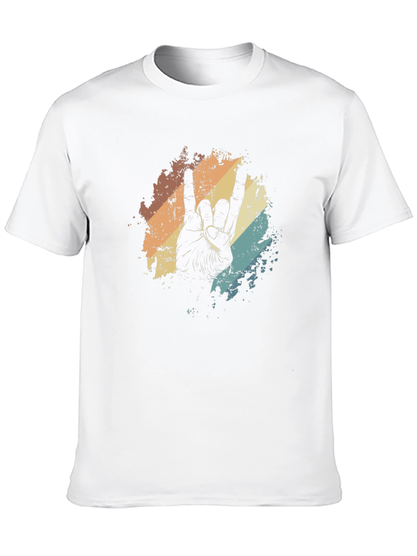 Rock On Vintage Style Graphic Tee - Black Cotton
