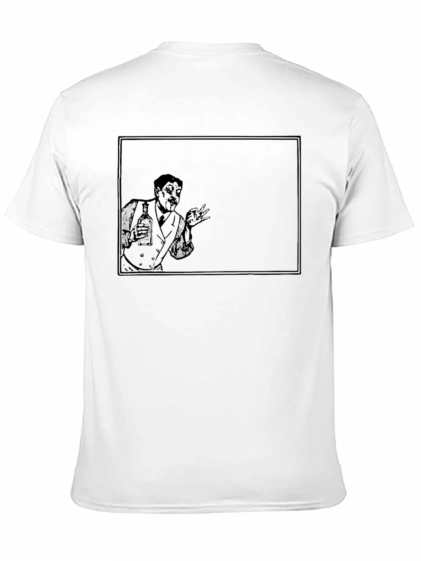 Retro Cartoon Bartender Black T-Shirt