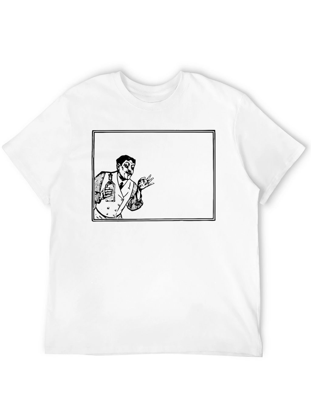 Retro Cartoon Bartender Black T-Shirt