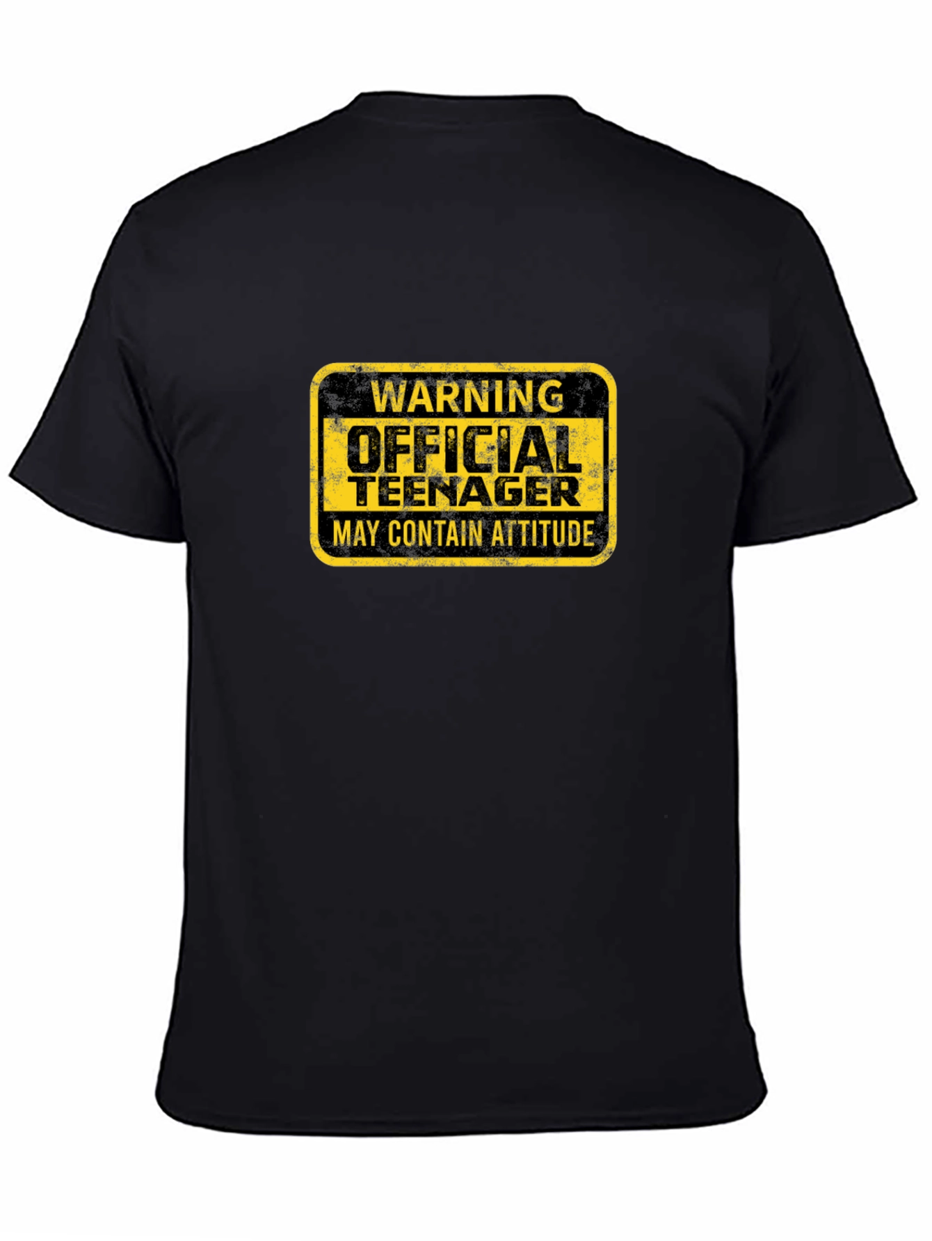 Warning Official Teenager Black Graphic T-Shirt
