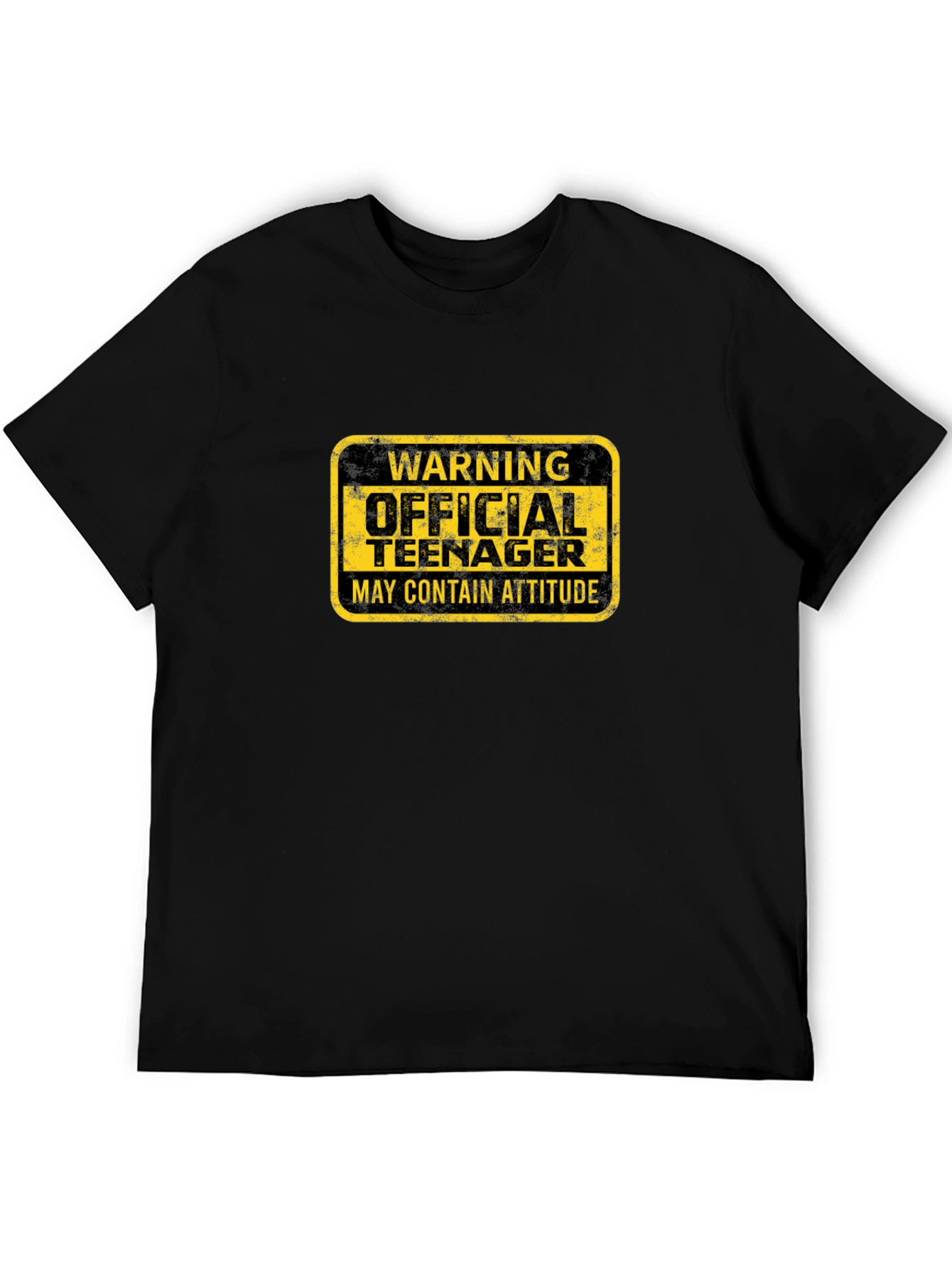 Warning Official Teenager Black Graphic T-Shirt