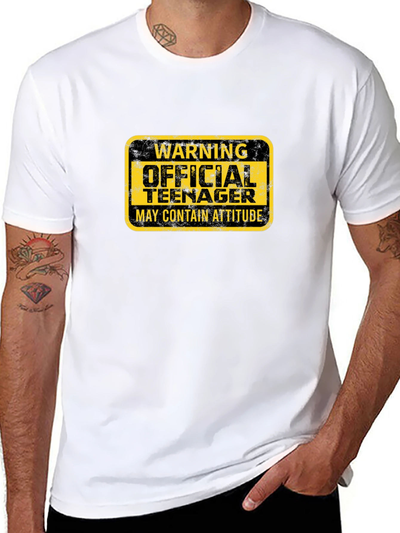 Warning Official Teenager Black Graphic T-Shirt