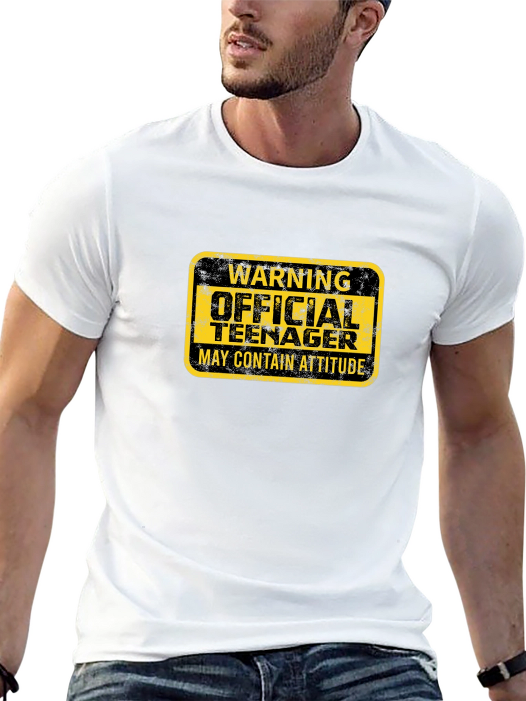 Warning Official Teenager Black Graphic T-Shirt