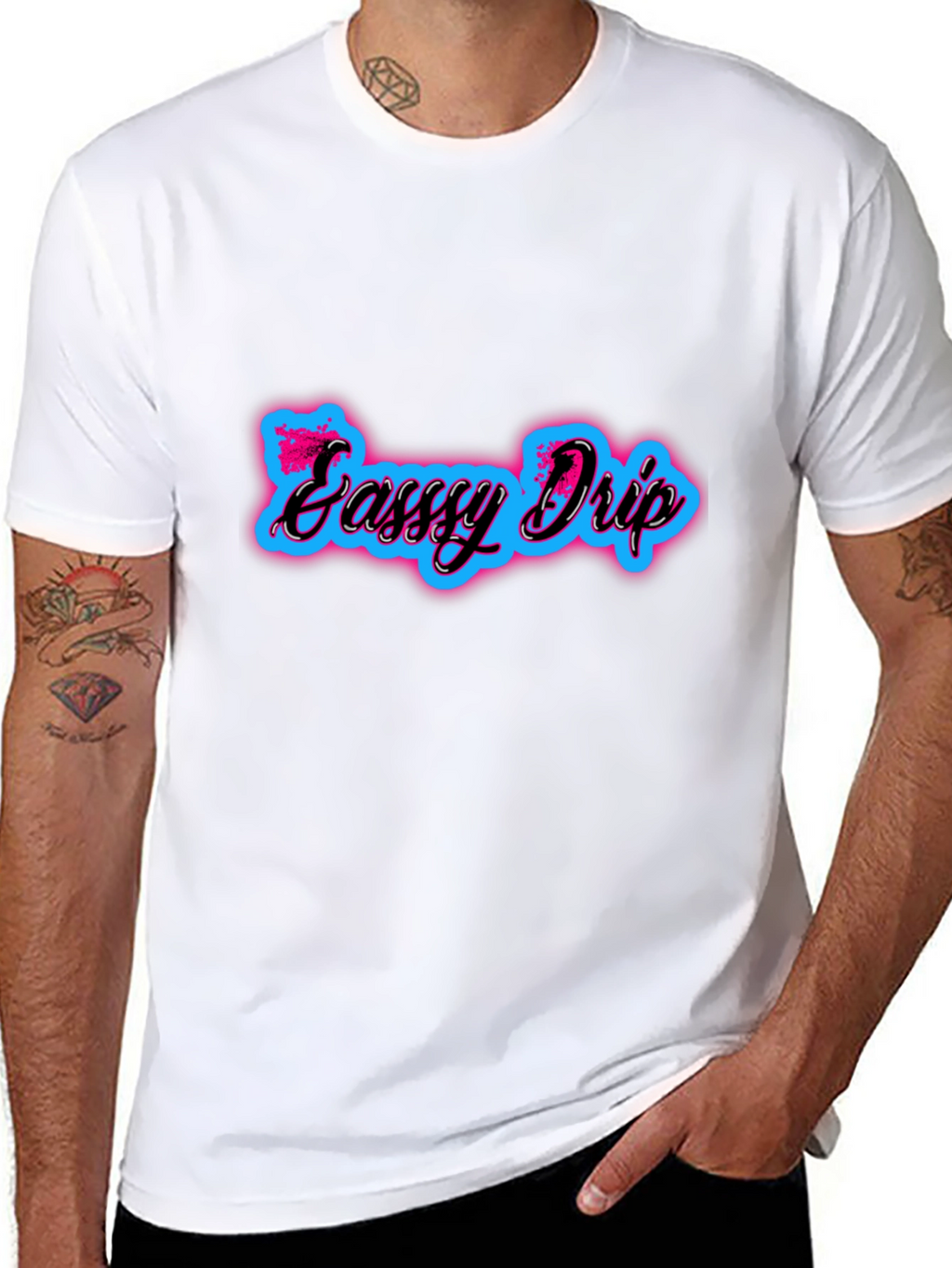 Sassy Drip Black Tee - Neon Style