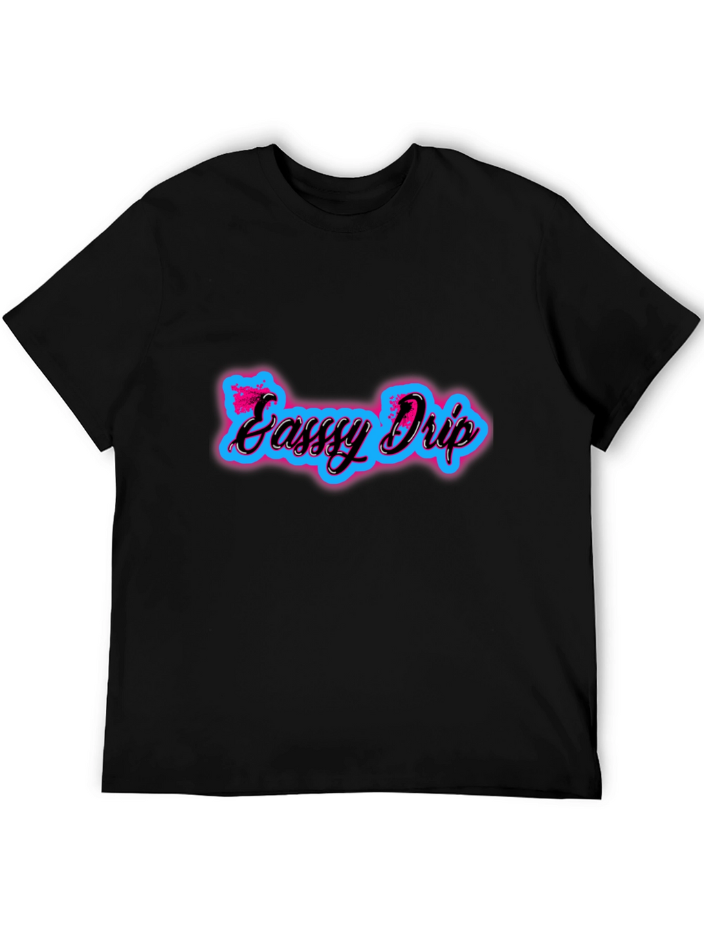 Sassy Drip Black Tee - Neon Style
