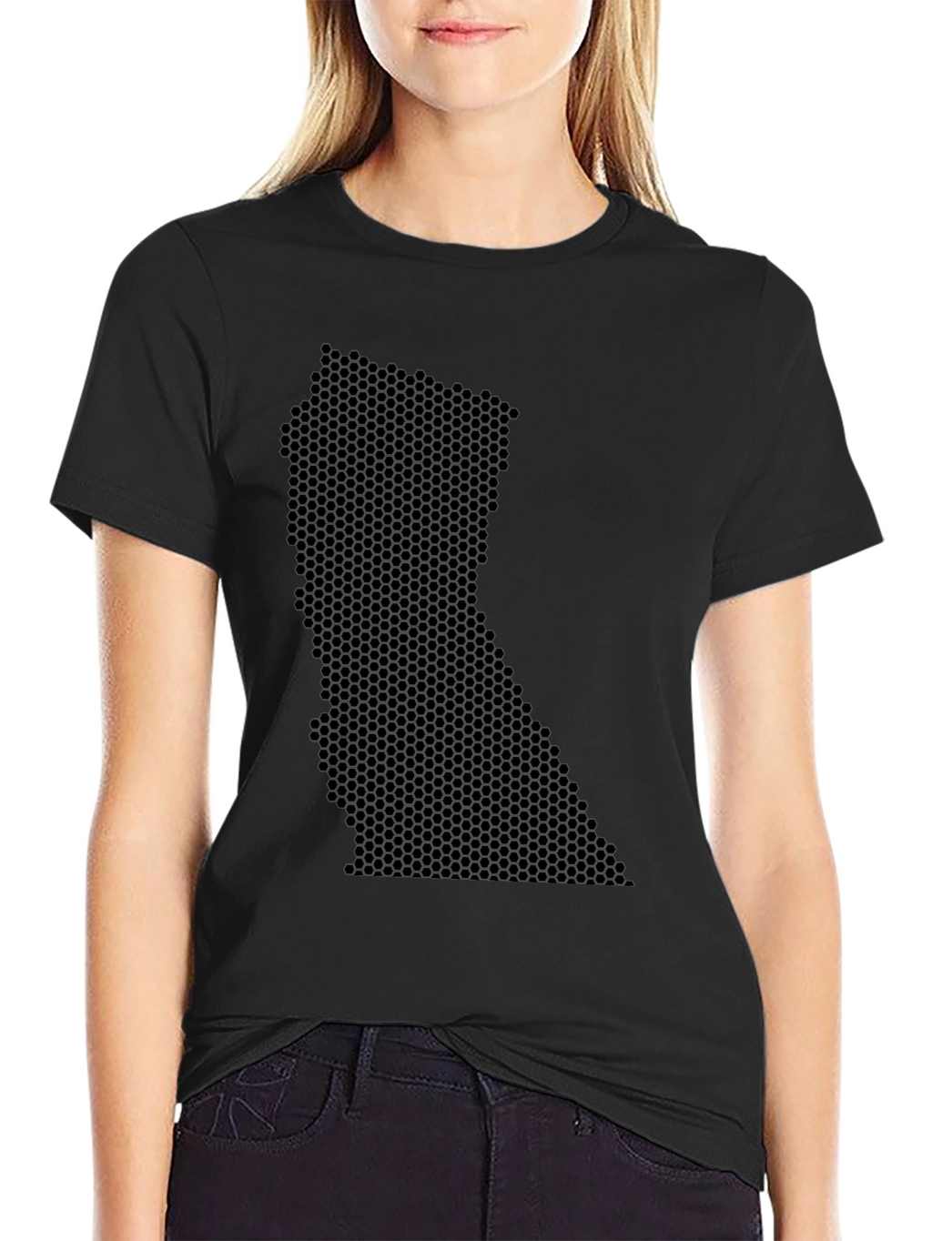 Honeycomb State Graphic Black T-Shirt