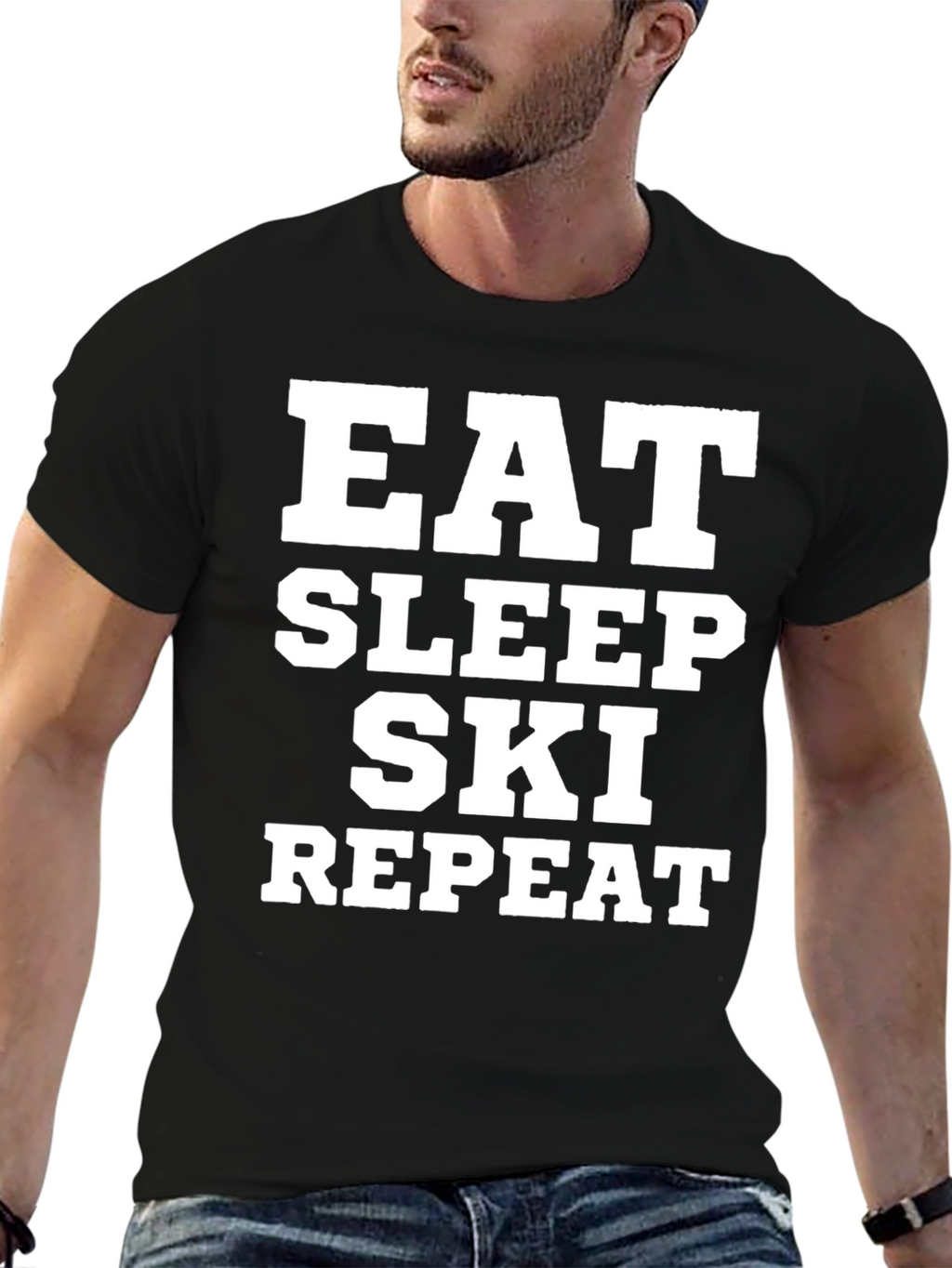 Eat Sleep Ski Repeat Graphic Tee