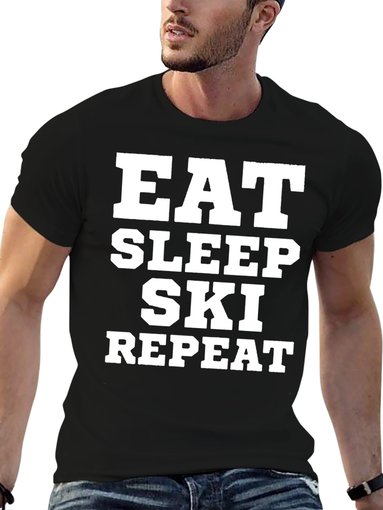 Eat Sleep Ski Repeat Graphic Tee