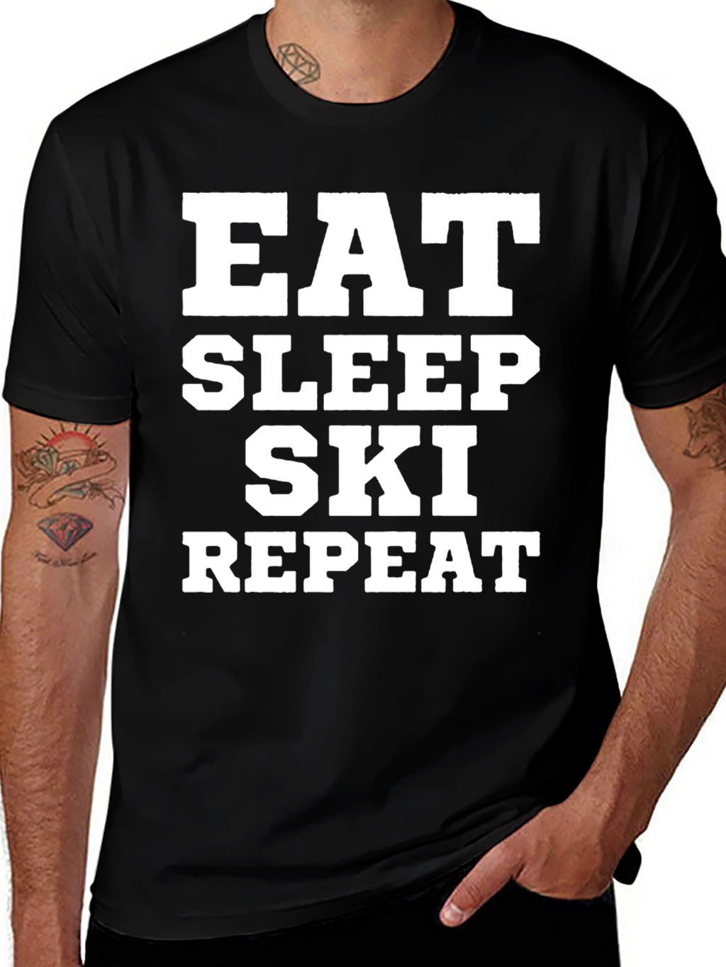 Eat Sleep Ski Repeat Graphic Tee