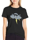 Cool Cloud Graphic Tee - Black Cotton T-Shirt