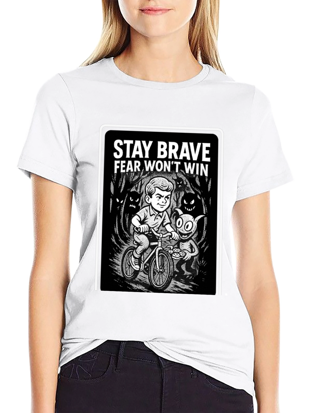 Stay Brave Graphic Black T-Shirt