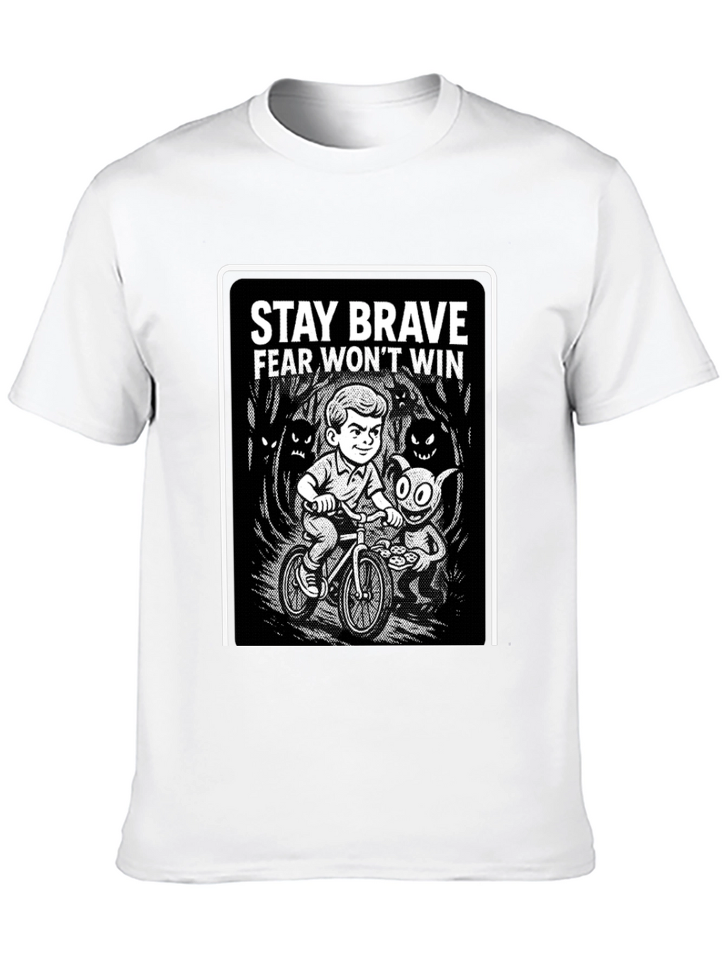 Stay Brave Graphic Black T-Shirt