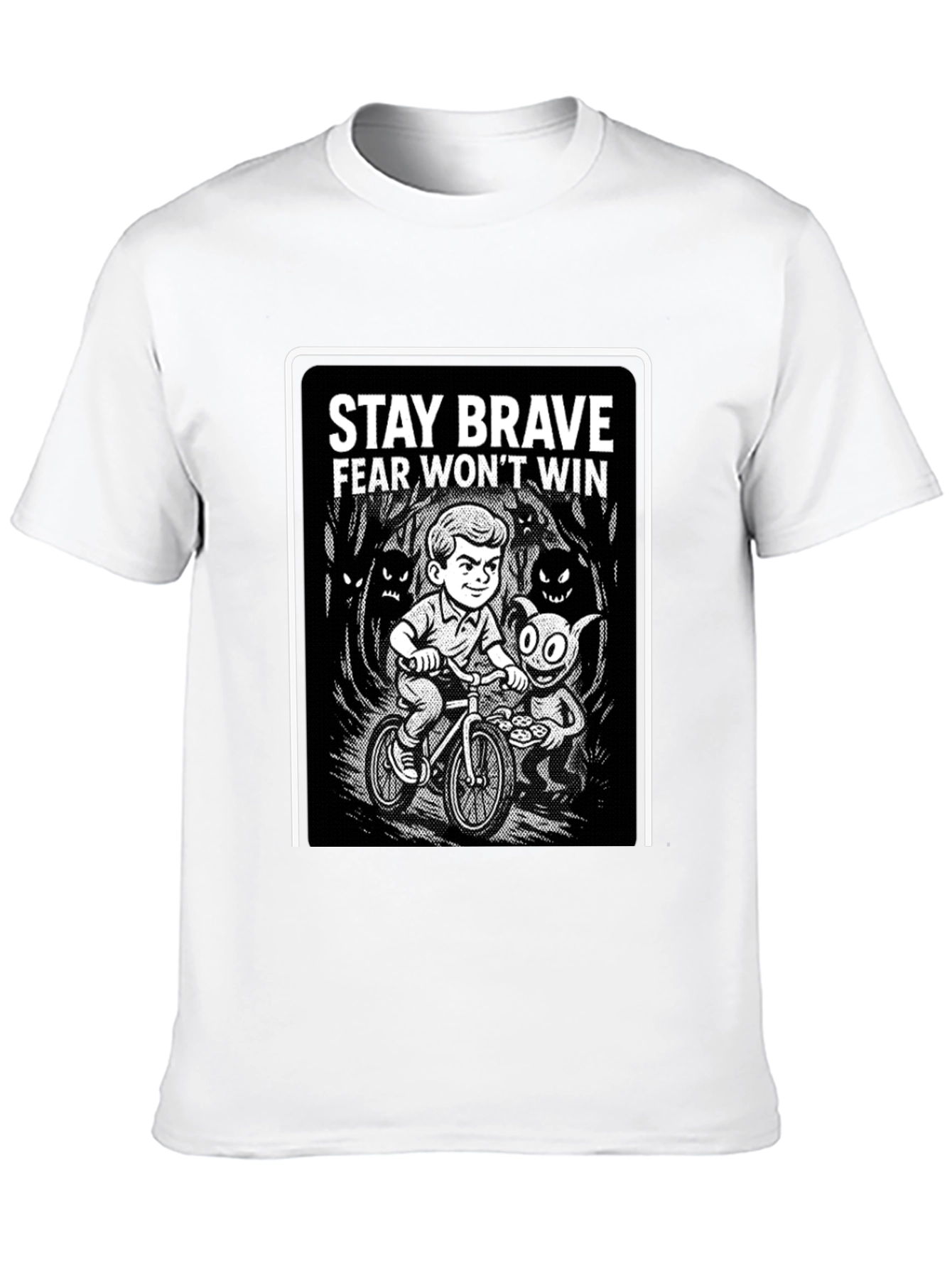 Stay Brave Graphic Black T-Shirt