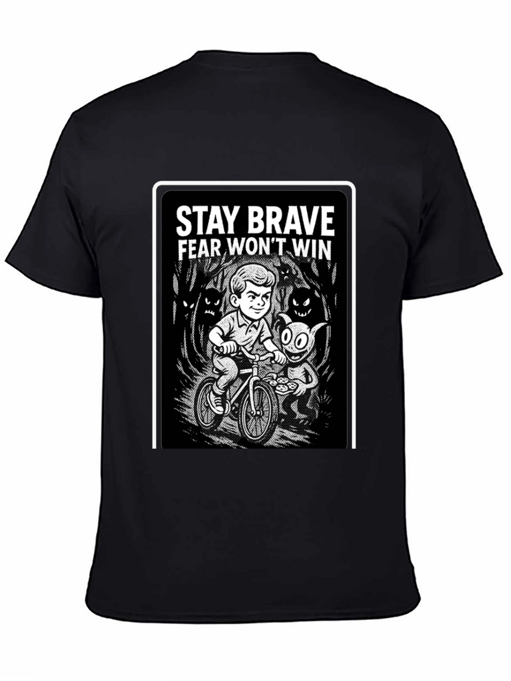 Stay Brave Graphic Black T-Shirt