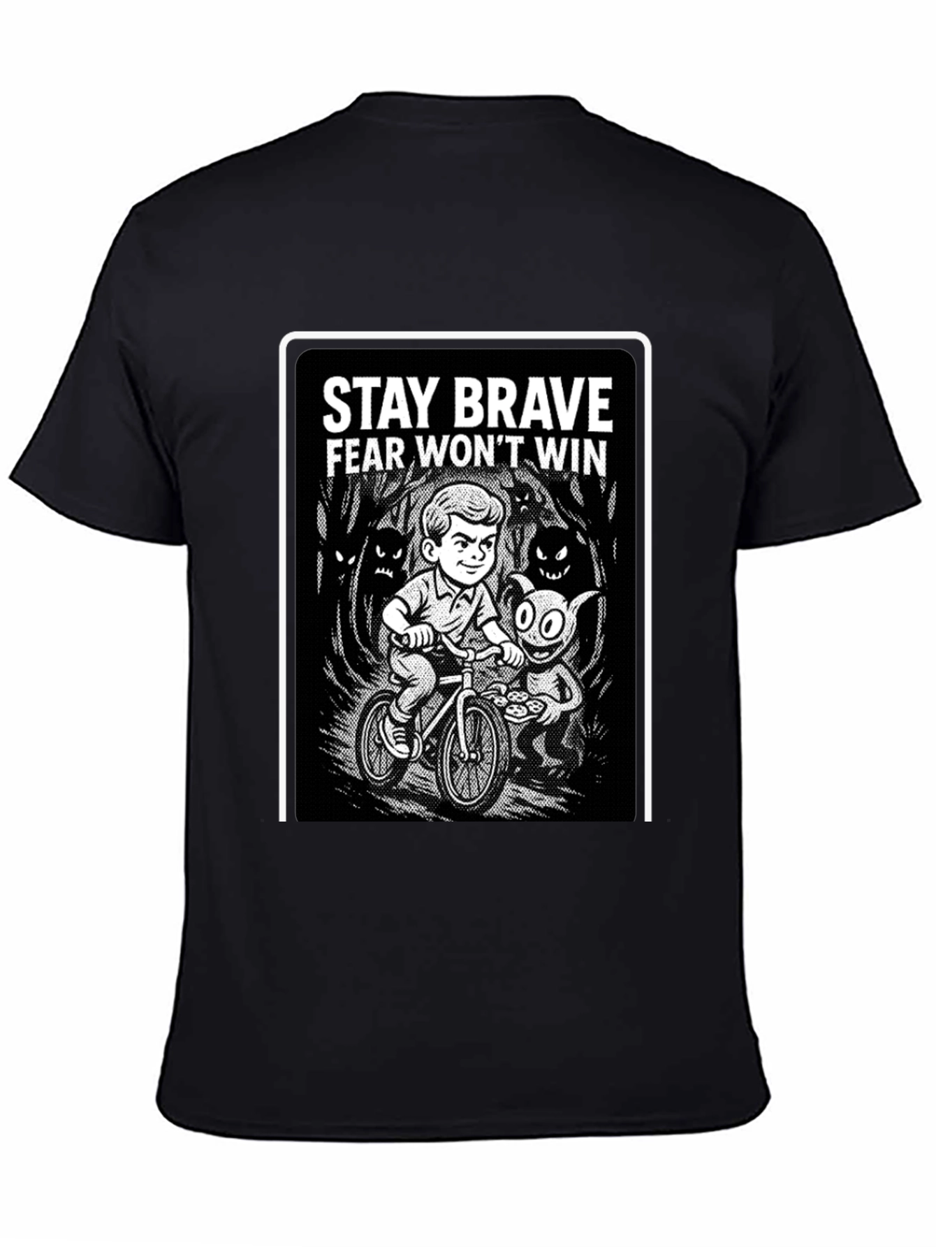 Stay Brave Graphic Black T-Shirt