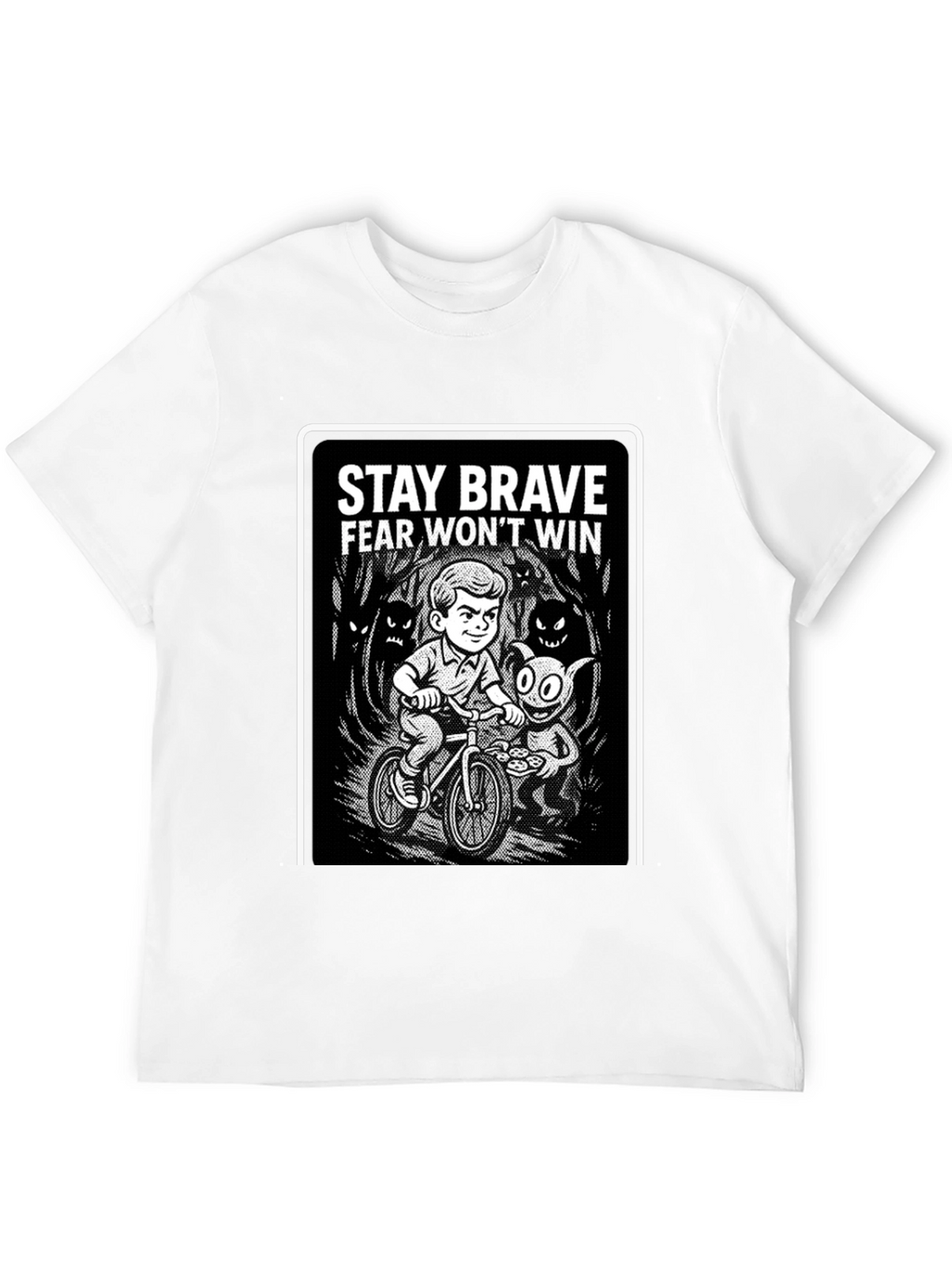 Stay Brave Graphic Black T-Shirt