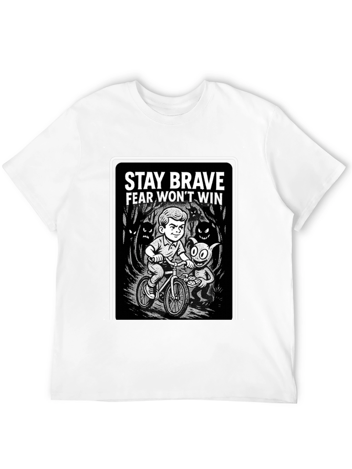 Stay Brave Graphic Black T-Shirt