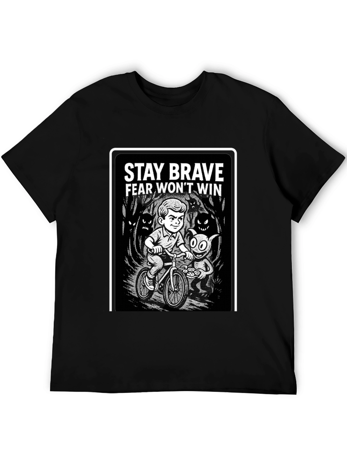 Stay Brave Graphic Black T-Shirt