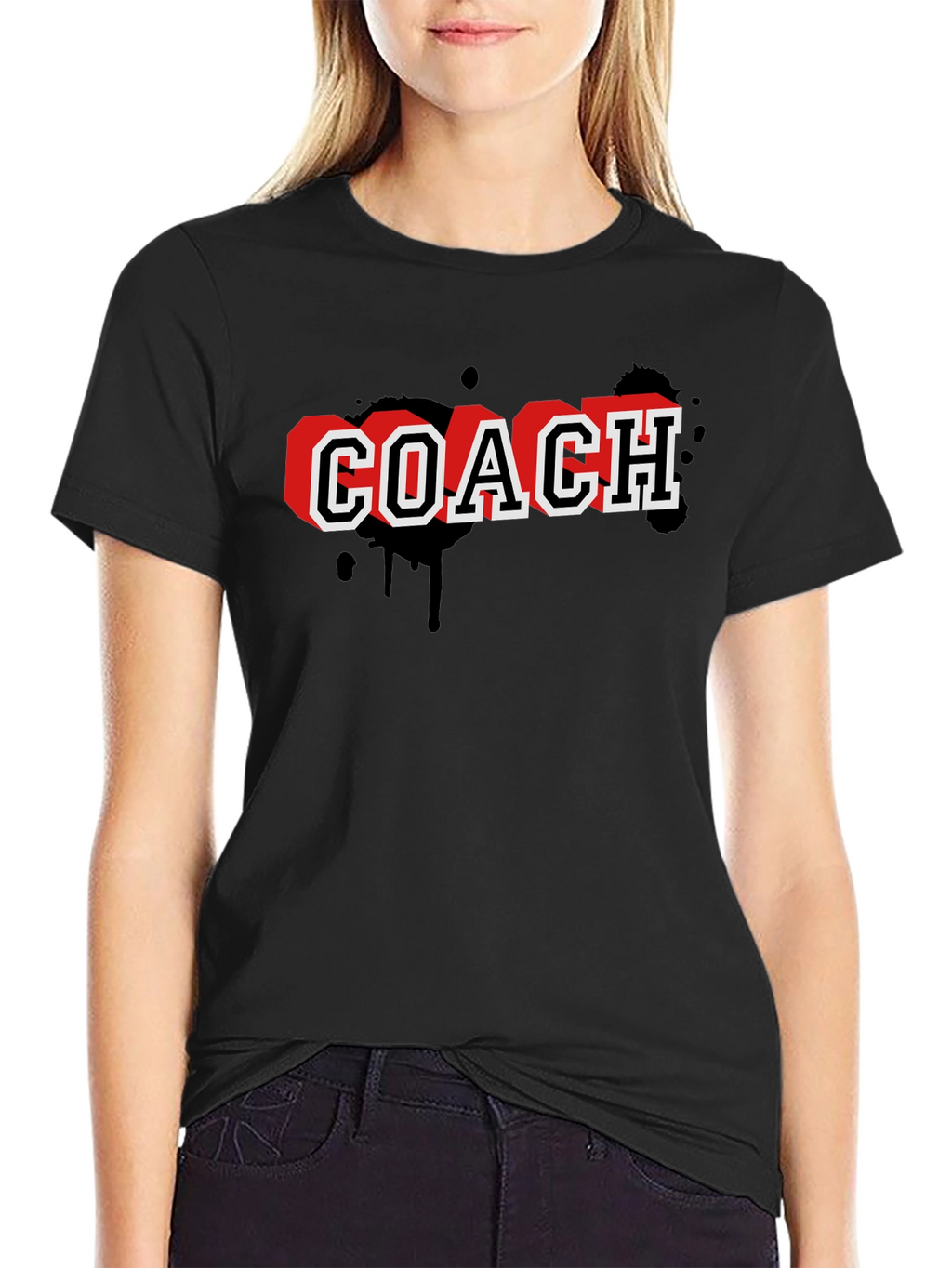 Coach Graphic T-Shirt - Black Cotton Tee