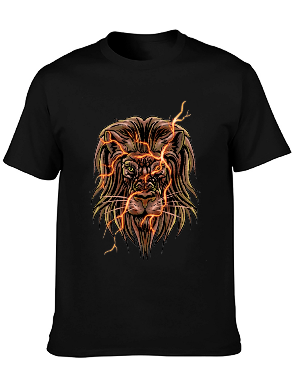 Electric Lion Graphic T-Shirt - Black