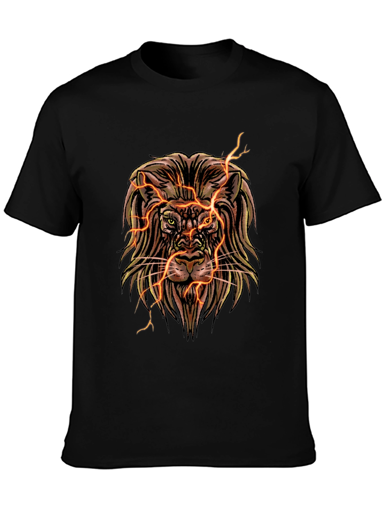 Electric Lion Graphic T-Shirt - Black