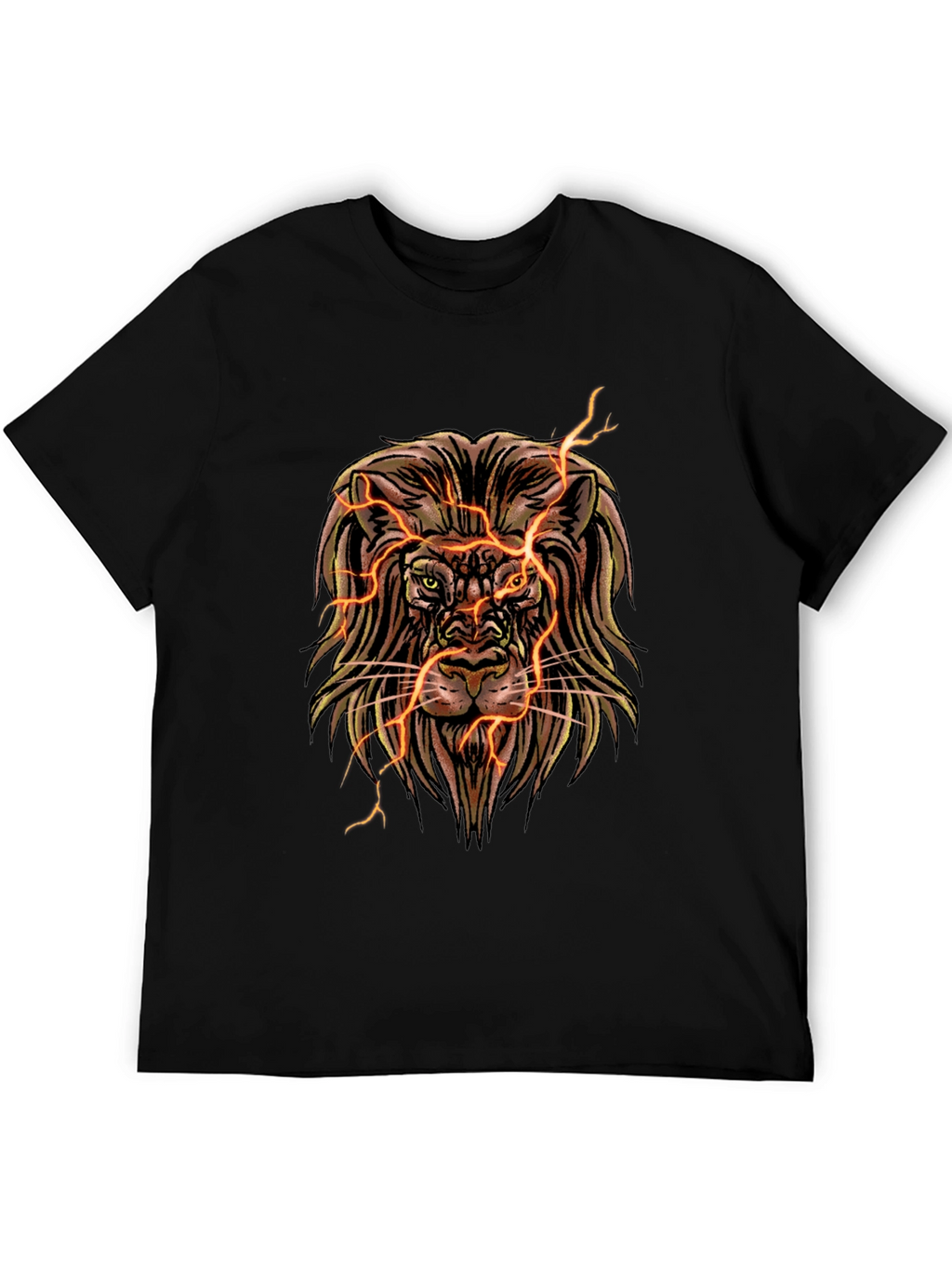 Electric Lion Graphic T-Shirt - Black