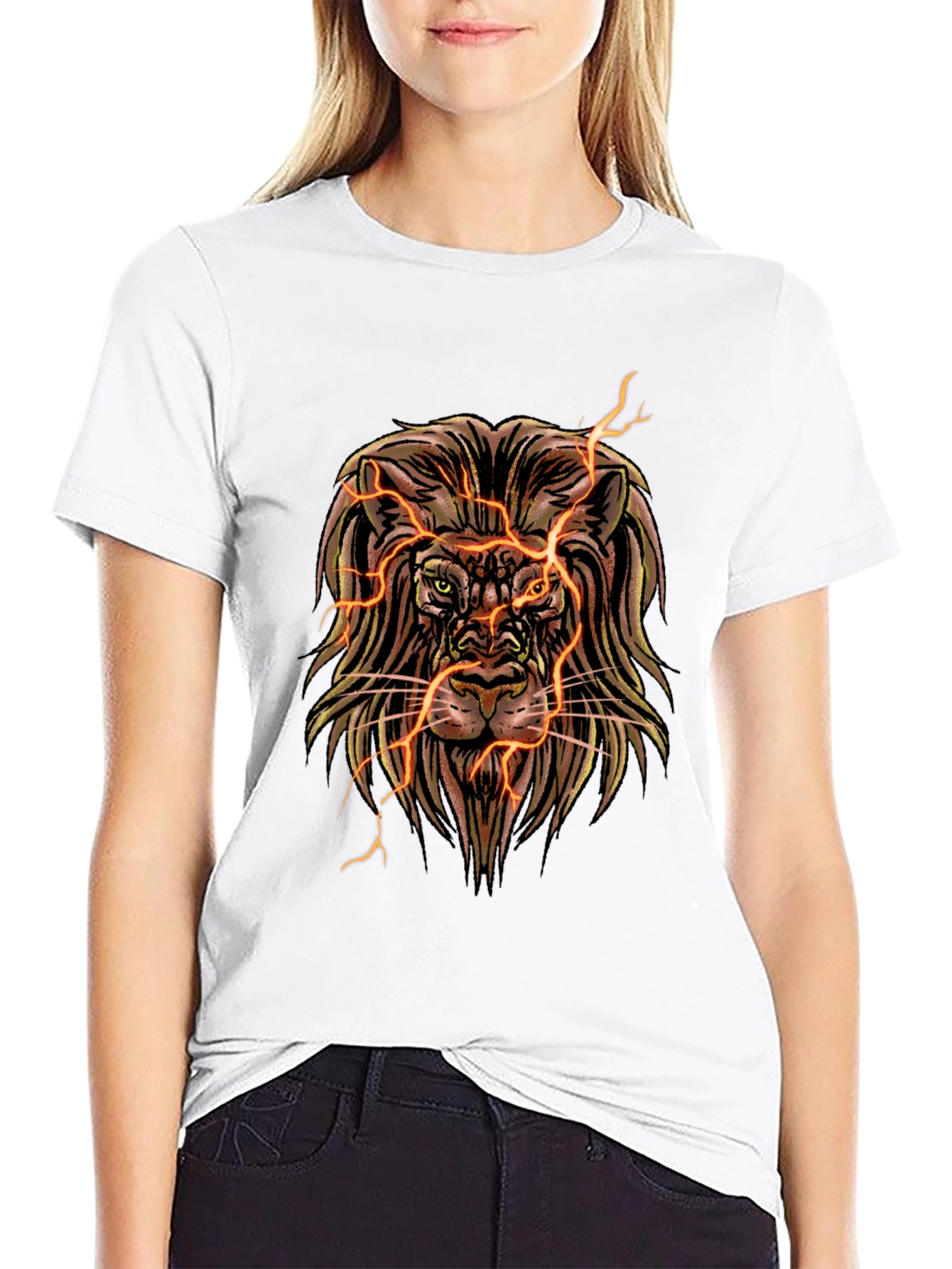 Electric Lion Graphic T-Shirt - Black