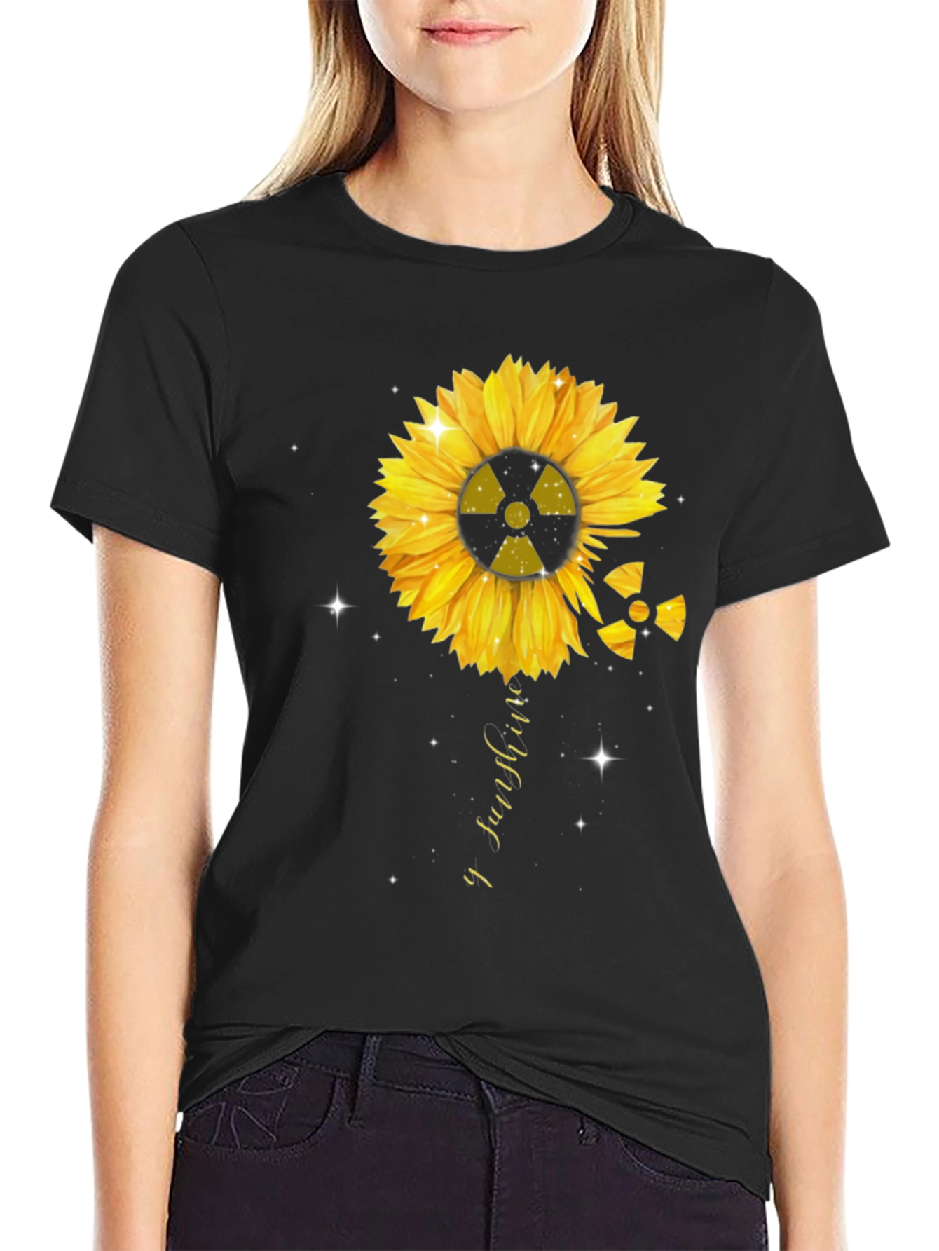 Radioactive Sunflower Graphic T-Shirt