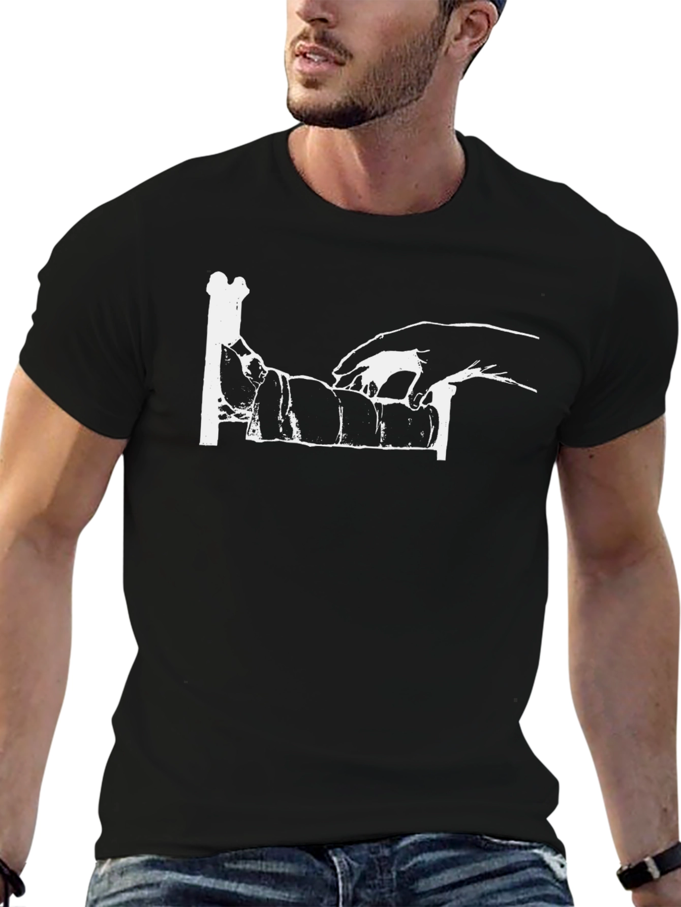 Unique Artistic Black T-Shirt for Men
