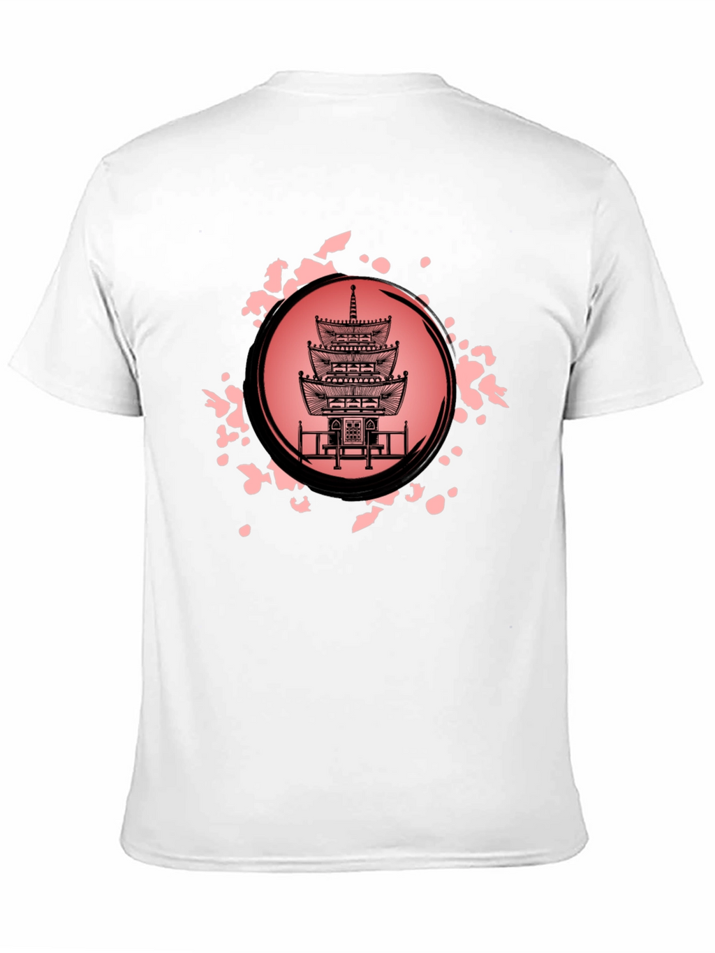 Pagoda Print Black T-Shirt for Men