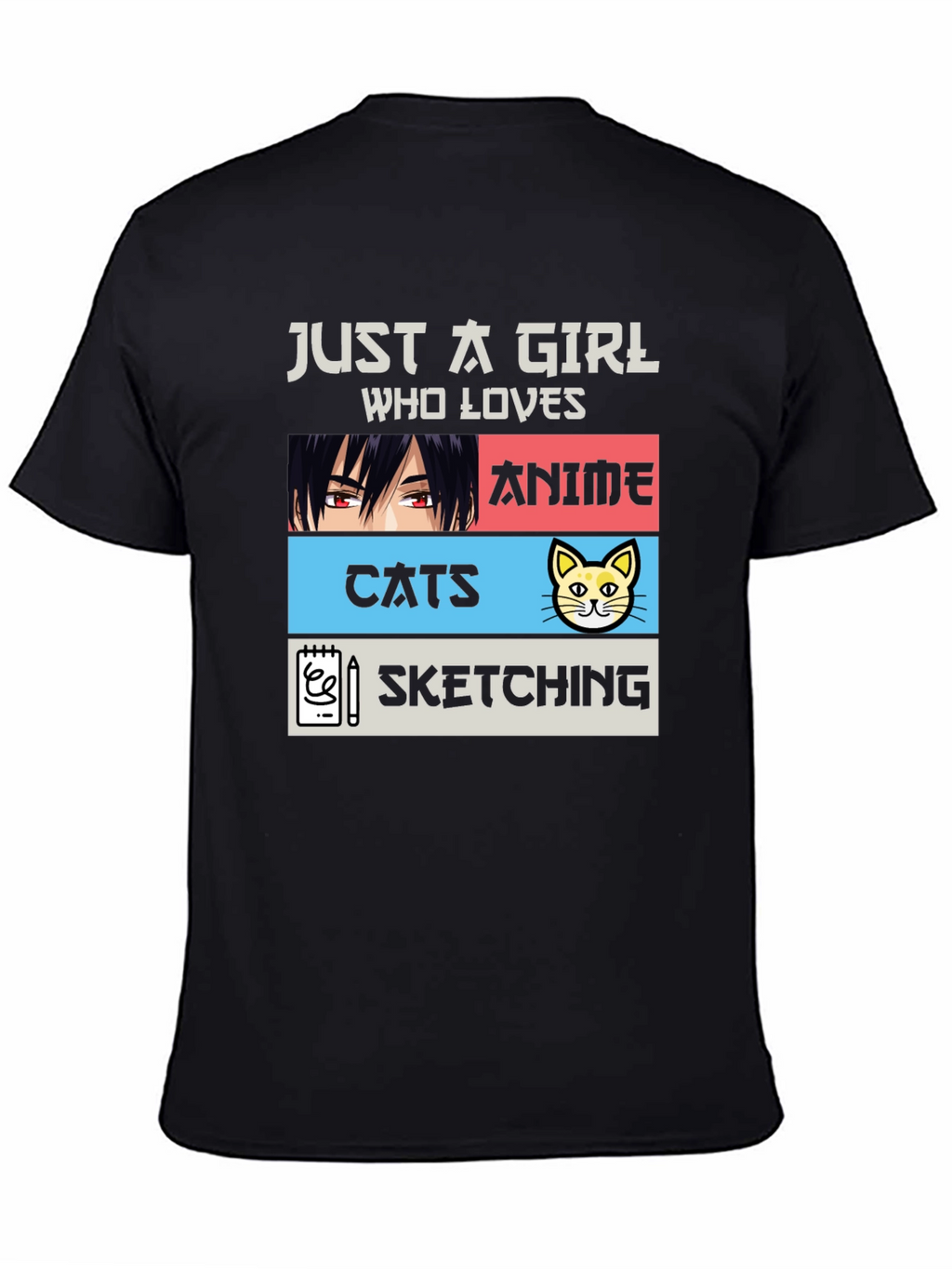 Anime Cats Sketching Girl T-Shirt