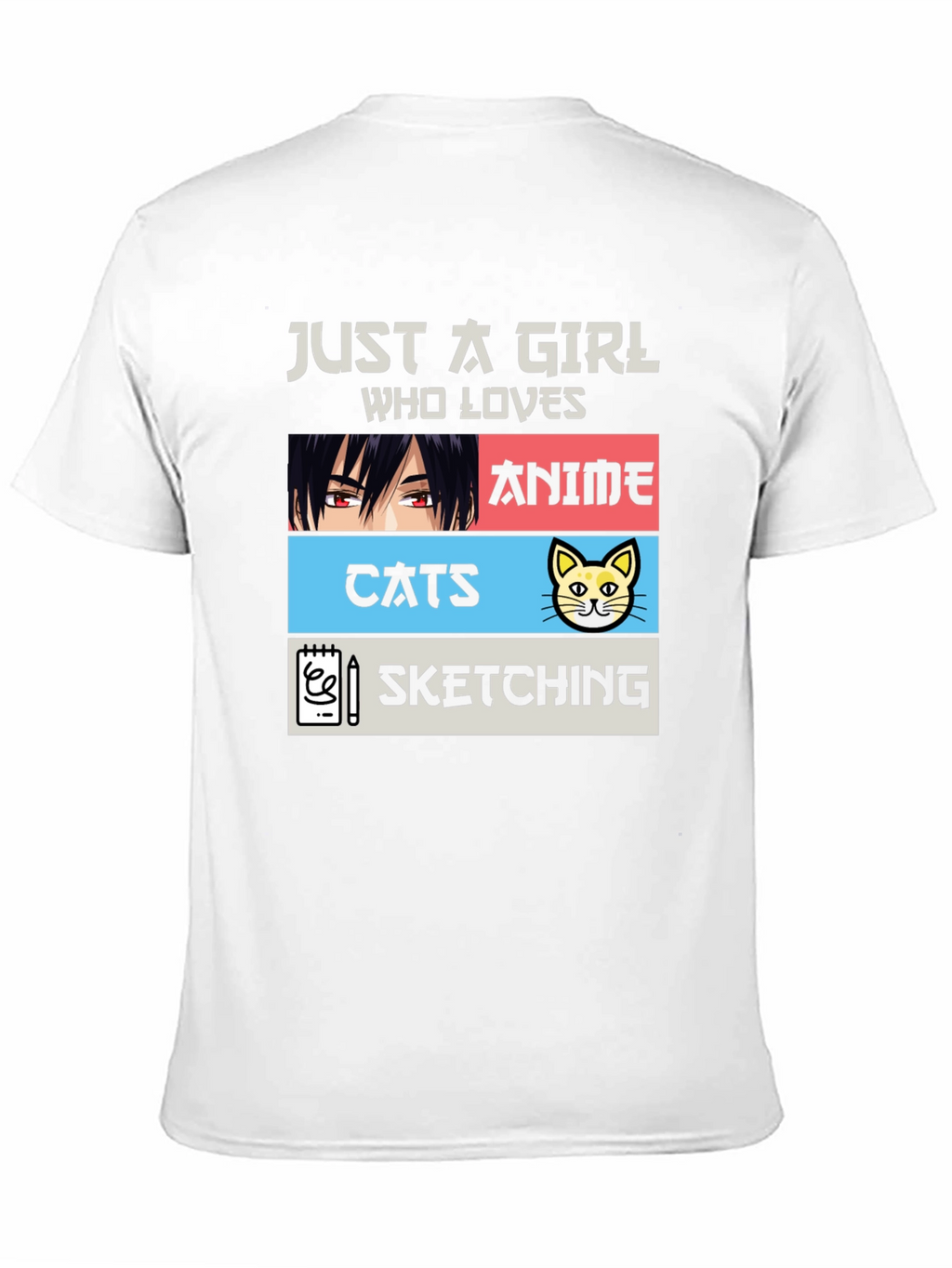 Anime Cats Sketching Girl T-Shirt