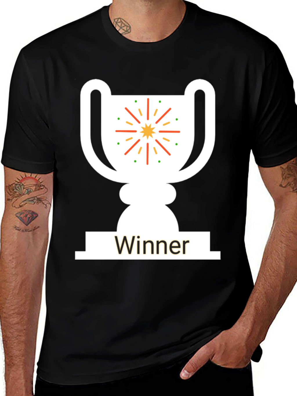 Winner Trophy Graphic T-Shirt - Black